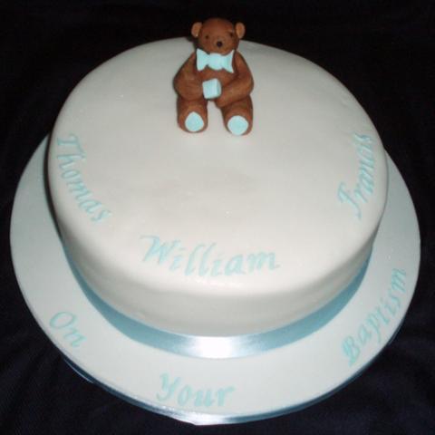 Brown Bear Christening Cake