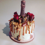 Champagne Drip cake with Roses