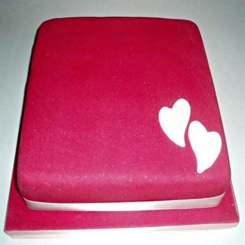 Two Hearts Wedding Cake
