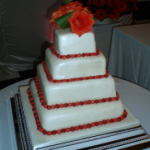 Orange Rose and Bauble Cake