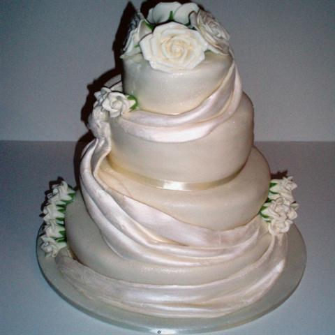 Draped Fabric Wedding Cake